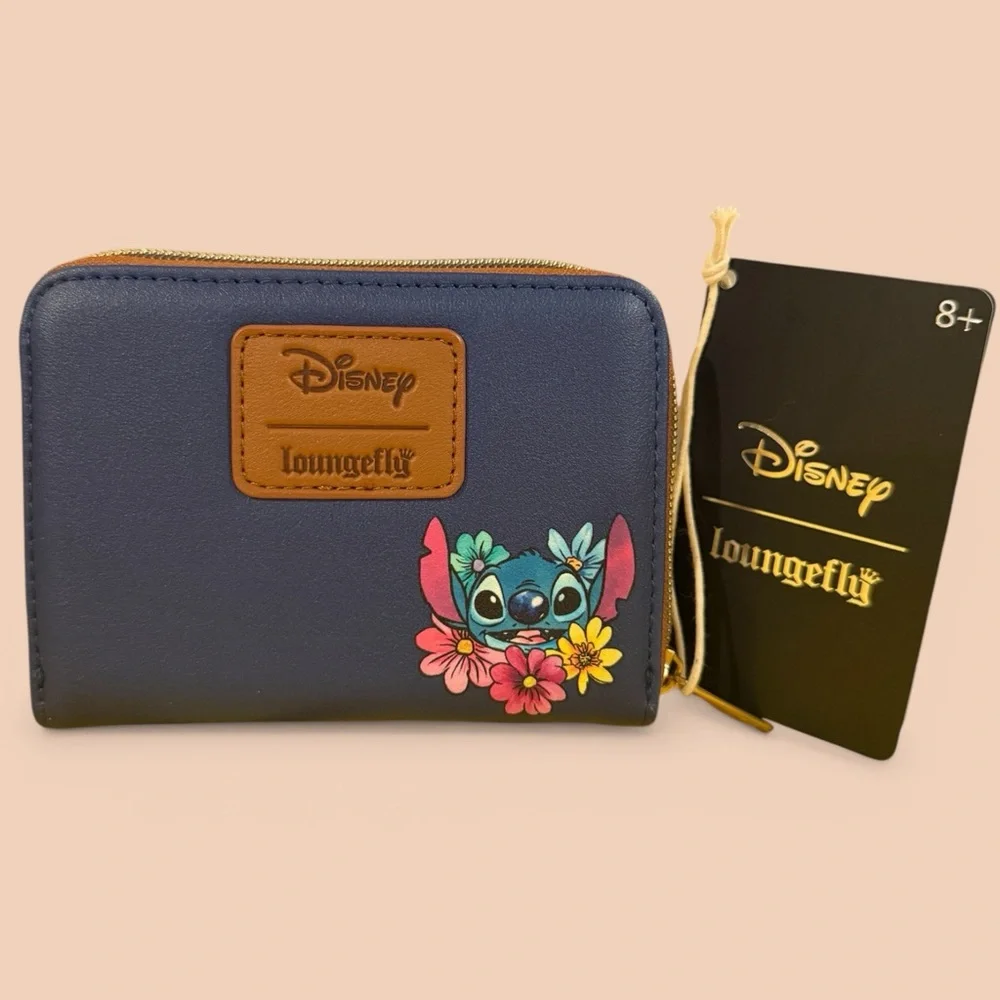 Loungefly Stitch Floral Backpack Wallet, Necklaces& Earing with a Tumbler Set - Picture 7 of 13